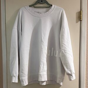 lululemon White Crewneck Sweatshirt with Subtle Logo – Size 12